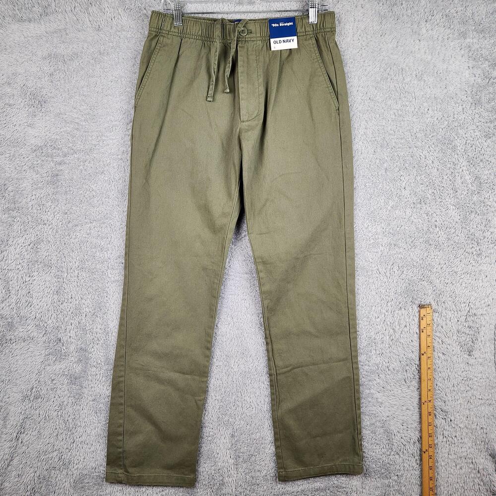 Old Navy Pants Mens Small Olive Green 90s Straight Chino Canvas Preppy Casual